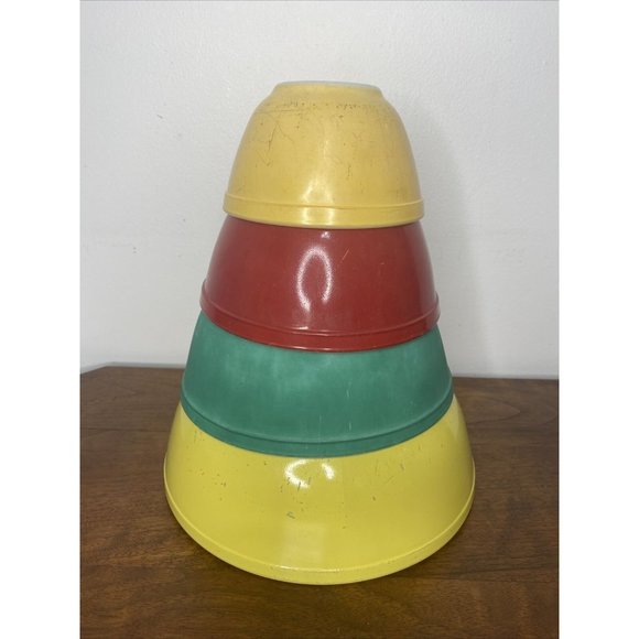 Pyrex Other - Vintage Pyrex Set of 4 Mixing Nesting Bowls Primary Colors 50's-60's